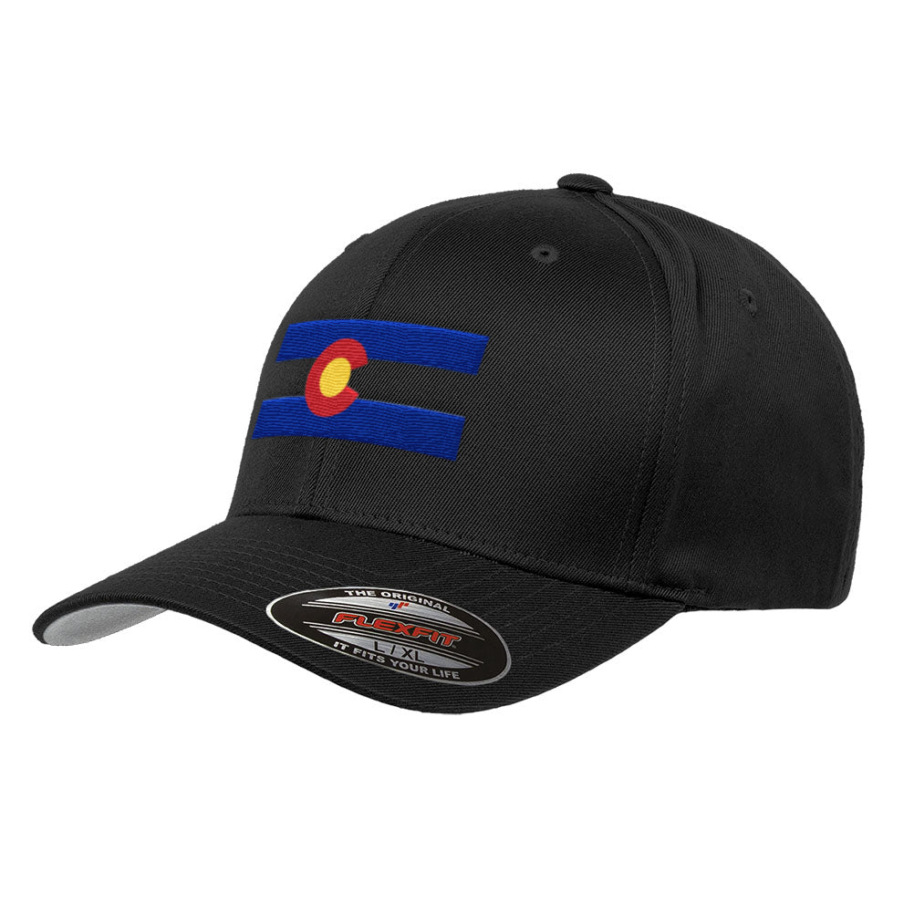 Flexfit Hats for Men & Women Colorado Flag Fishing Fly Embroidery