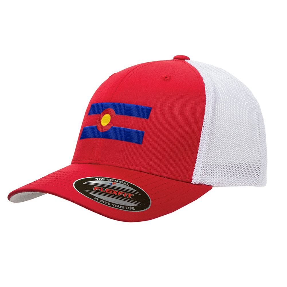 Colorado State Flag Trucker Snapback Retro Hat – Denver Mesh Official Cap Flag Boulder Hat
